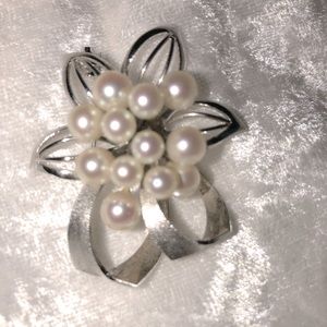 Antique from 50s, real salt water pearl brooch